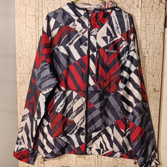 Columbia Red and Blue Patterned Jacket - Picture 1 of 6